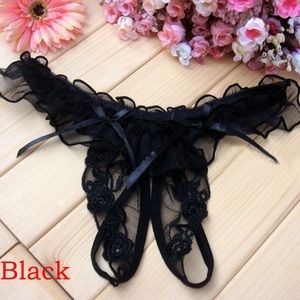New Sexy Open Crotch Thongs Lace G-string Panties